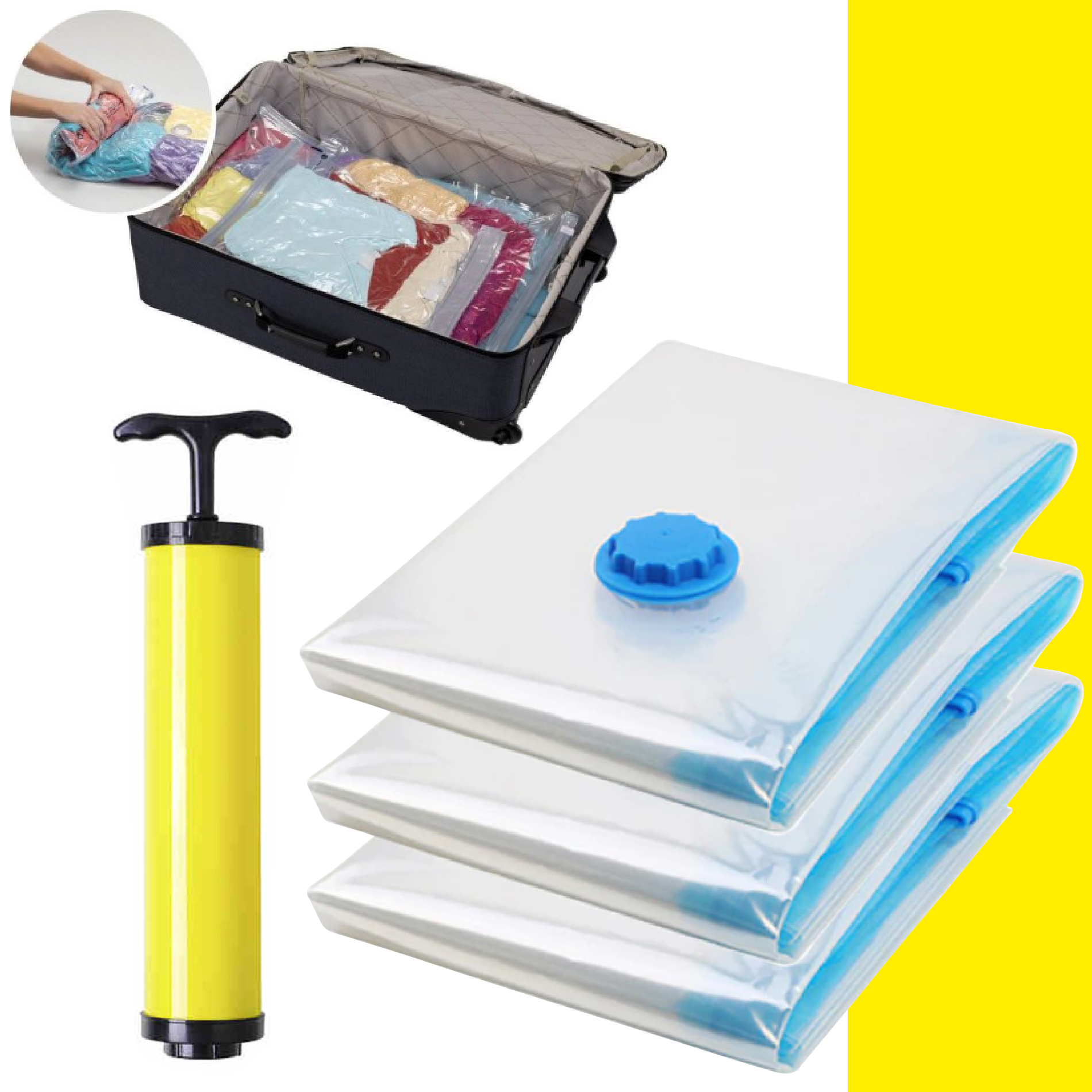 Bolsas Sellado Vacío X3 + Bomba Ropa